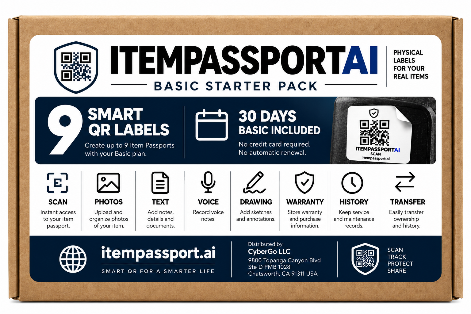 ItemPassportAI Basic QR Starter Pack