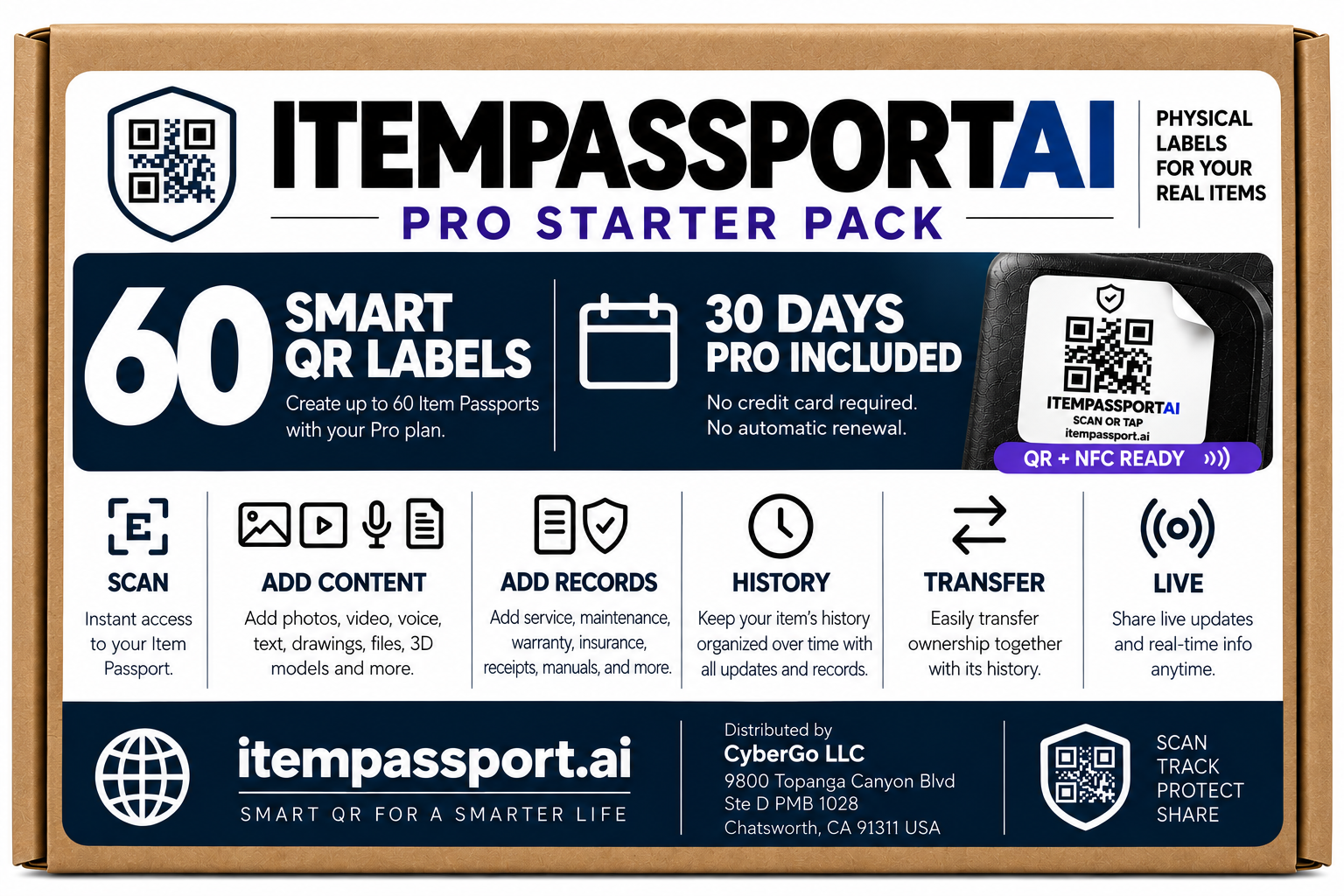 ItemPassportAI Pro QR Starter Pack